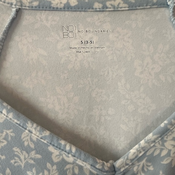 No Boundaries Juniors Tiered Jersey Babydoll Mini Dress Size Small Blue & White - Picture 3 of 7